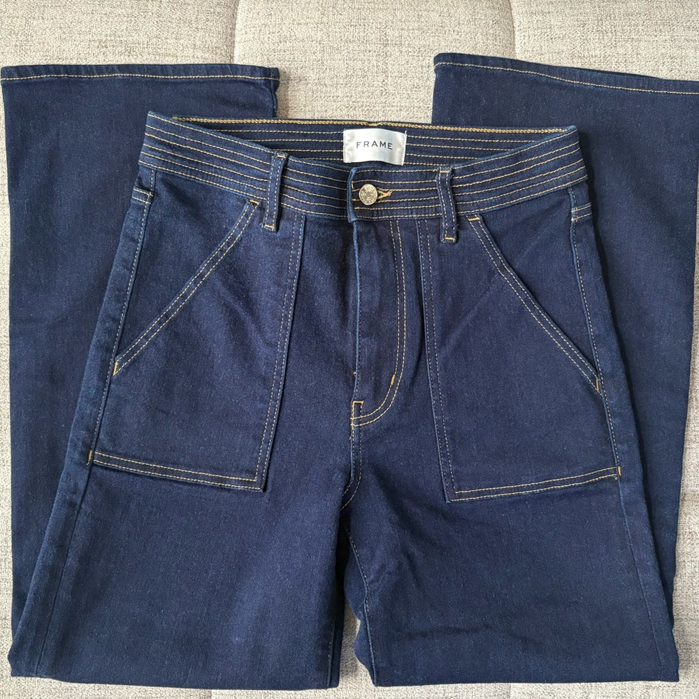 Frame Trapunto High Rise Straight Leg
Ankle Jeans Size 28 Stargirl Anthropologie - Picture 9 of 14